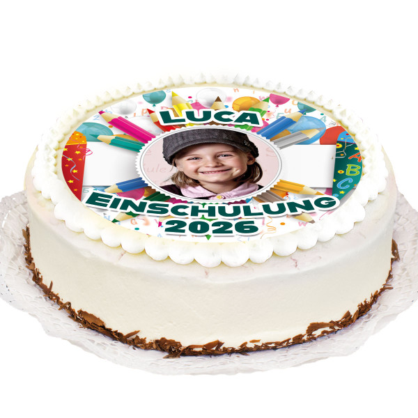 Personalisierte Foto-Torte rund